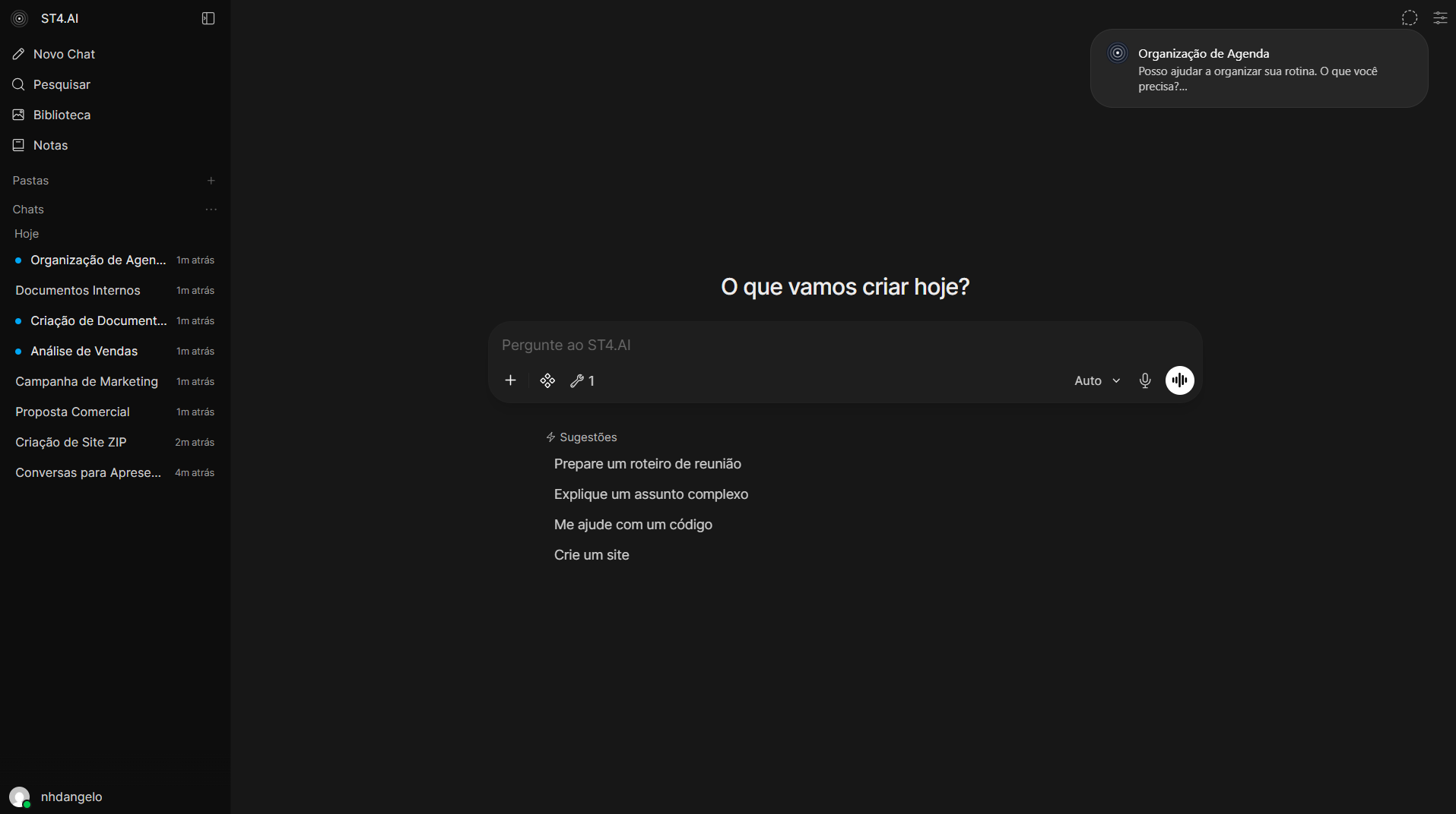 Apresentação visual do projeto ST4.AI